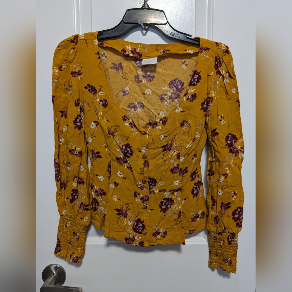 Abound Yellow/Mustard Long Sleeve Blouse